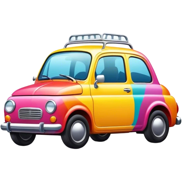 Um carro com várias cores emoji