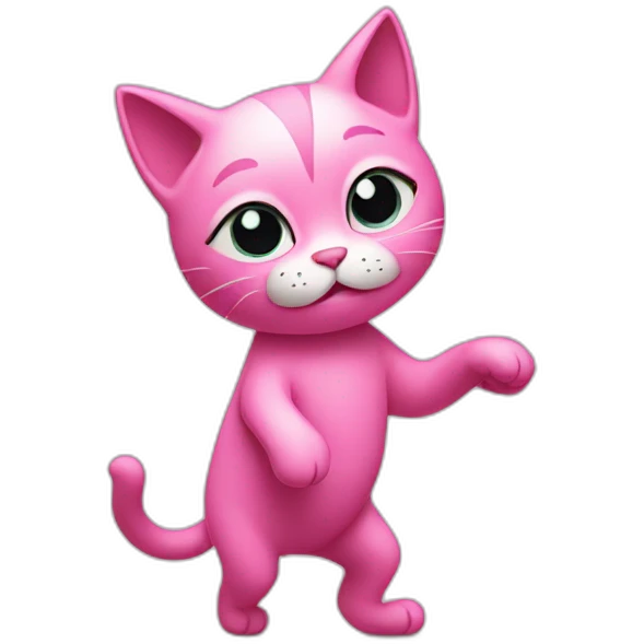 sad pink cat dancing emoji