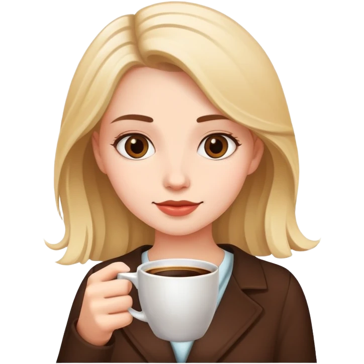 Girl with coffee in her hands emoji