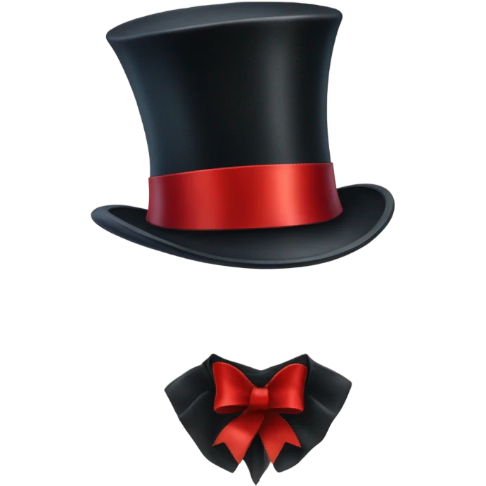 a classic top hat with a red ribbon at the base emoji