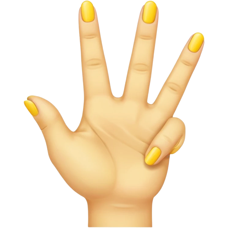 Yellow hand, index and middle finger up, ring finger down, pinky finger up  emoji