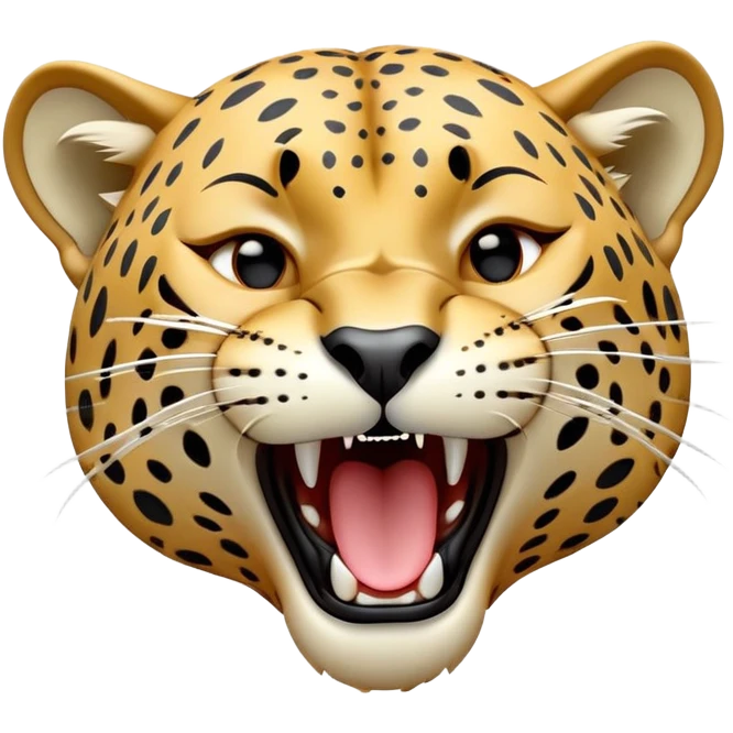 cinematic-realistic-yawning-jaguar-portrait-emoji,-head-tilted-slightly-with-a-dramatic,-wide-open-yawn,-showcasing-a-lithe,-graceful-build-with-distinctive-rosette-patterns-and-sleepy,-half-closed-eyes,-simplified-yet-irresistibly-adorable emoji
