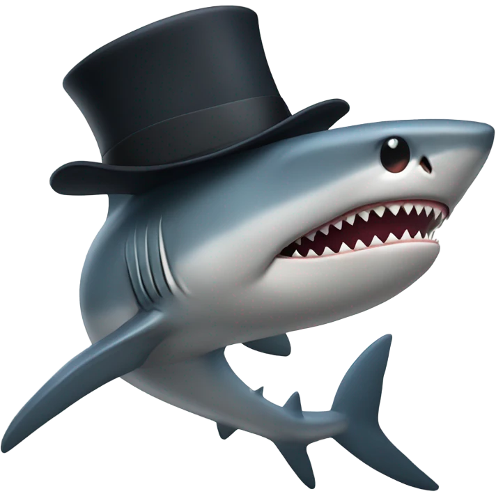 shark with tophat emoji