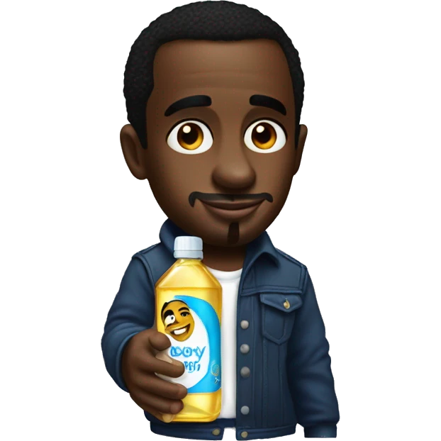 P Diddy with a bottle of baby oil in his right hand emoji