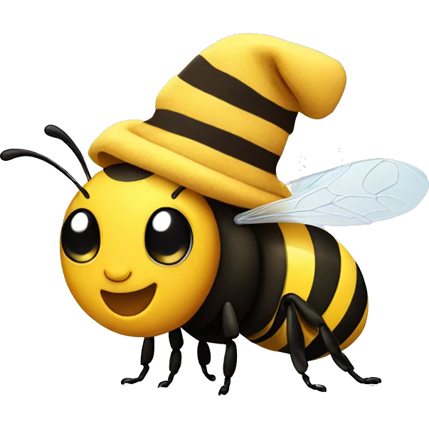 Bee with a hat emoji
