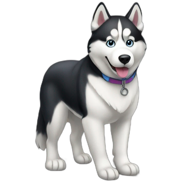 Husky on rail emoji
