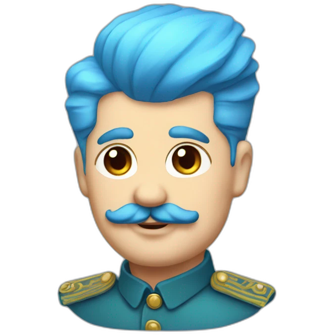 cute stalin with blue hair emoji