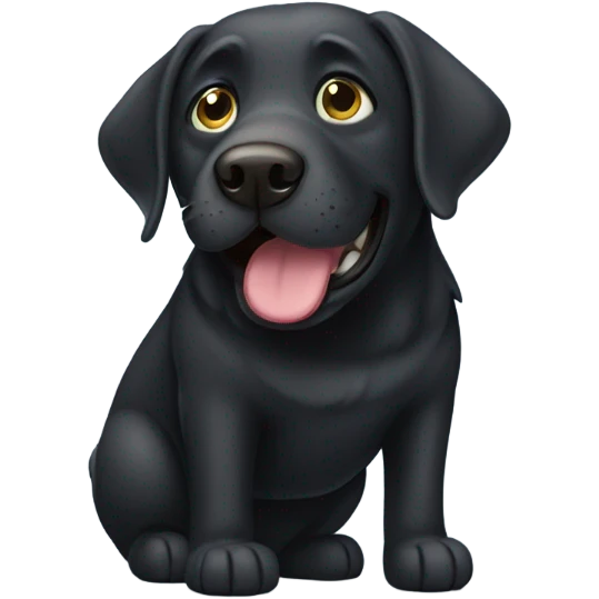 Drooling fat black lab emoji