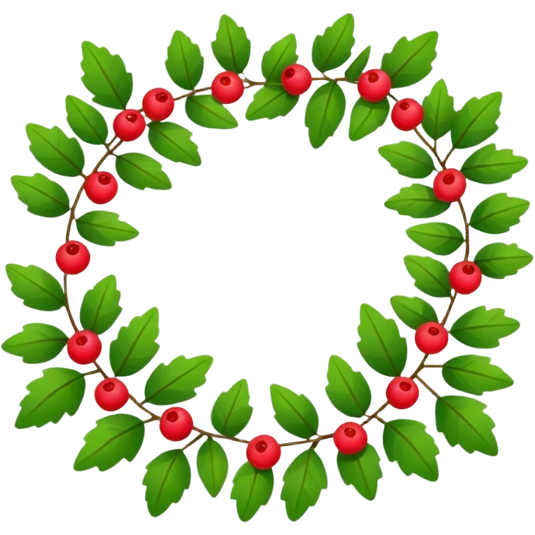 Holiday garland laying in a flat horizontal line emoji