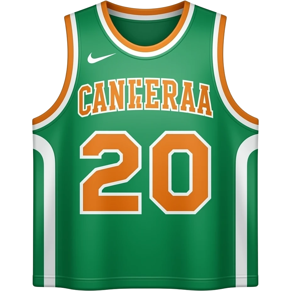 CAMISETA VERDE CON LETRAS NARANJAS DE BASQUET emoji