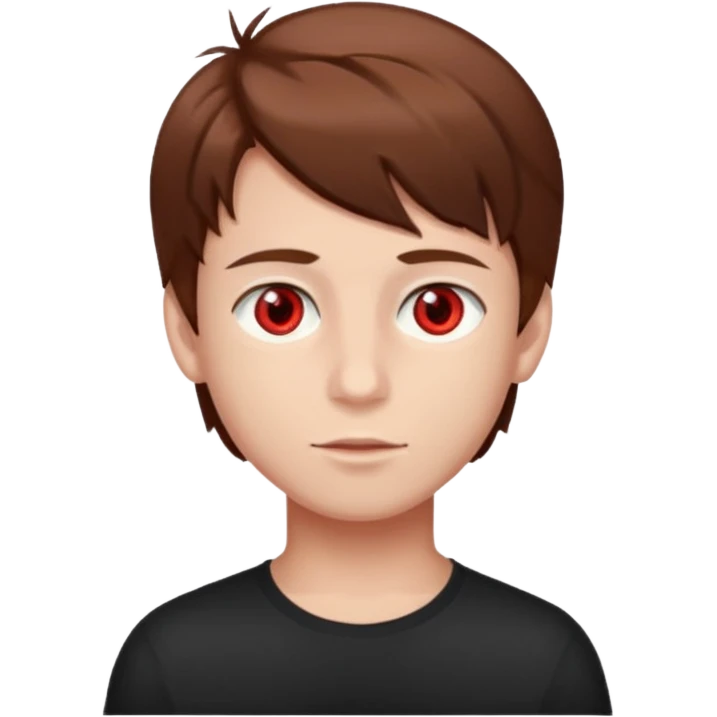 boy with brown hair and red eyes emoji