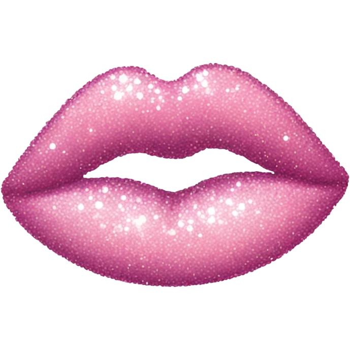 Pastel pink kiss mark sparkly emoji