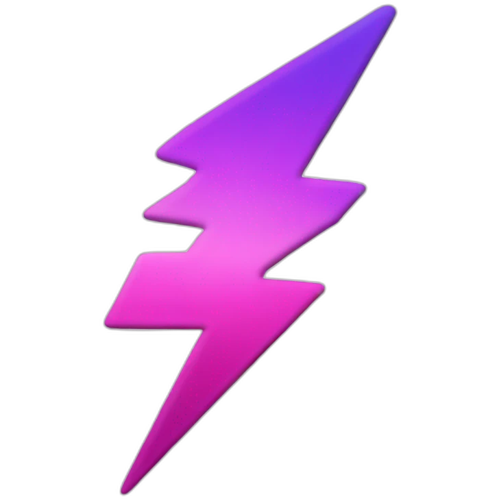 drawing of a lightning bolt purple and pink gradient emoji