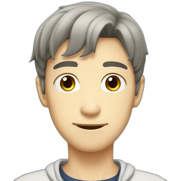 Homme anime intelligent emoji
