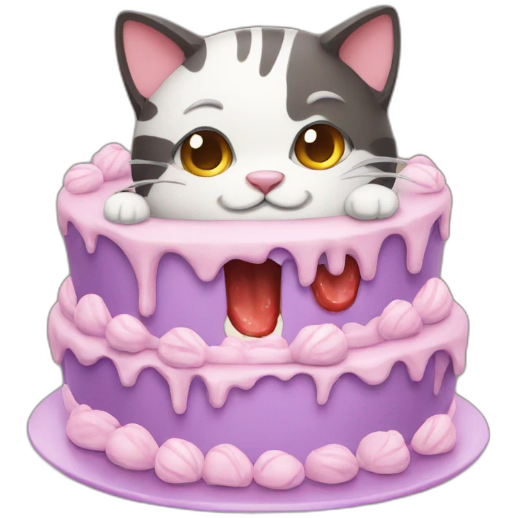 Sweet cake eat cat emoji