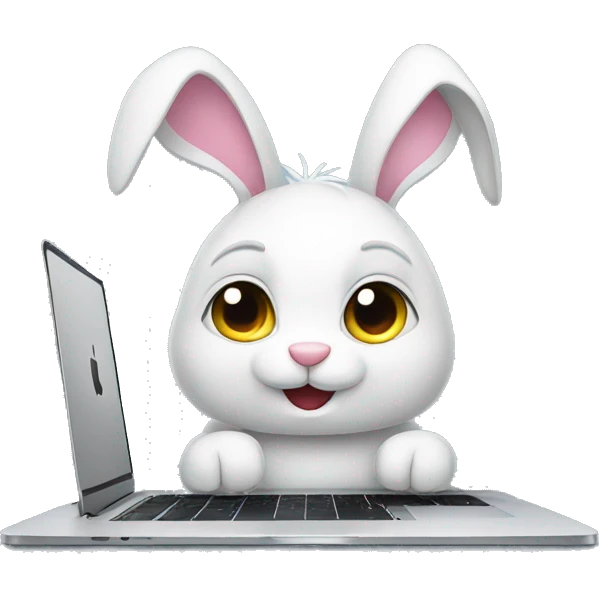 bunny with MacBook emoji