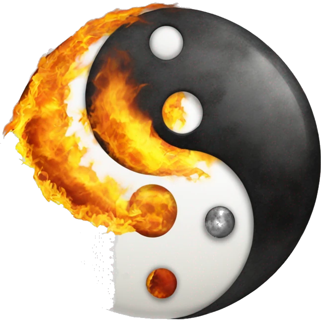 Yin yang half fire half earth sign emoji