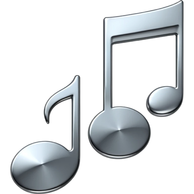 mac os music note metal chrome emoji