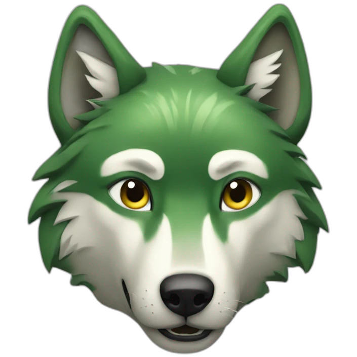 a green wolf emoji