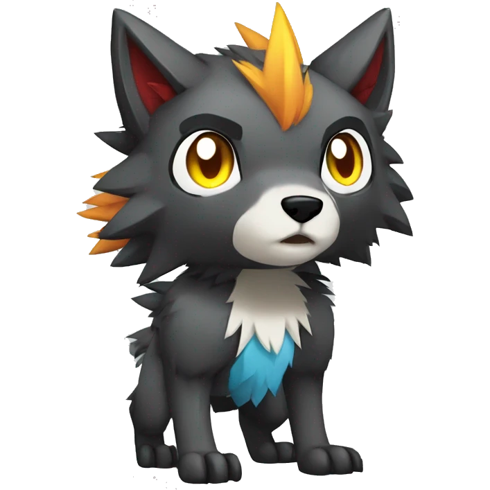 Edgy Colorful Digimon-Fakemon-Wolf full body emoji