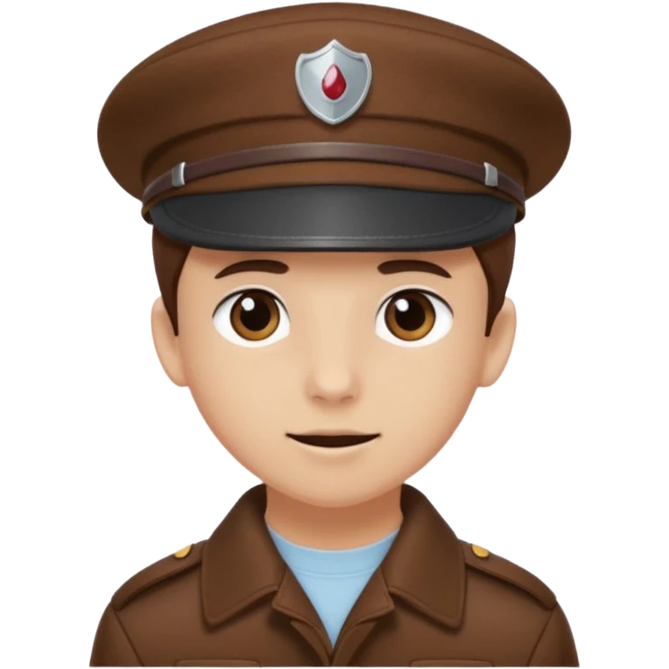 Y2K brown cadet hat emoji