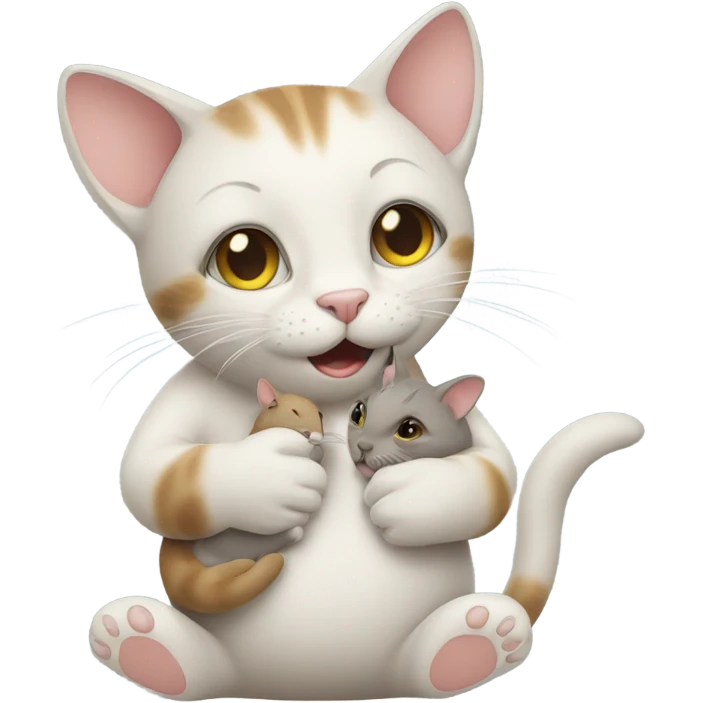Cat holding mouse emoji