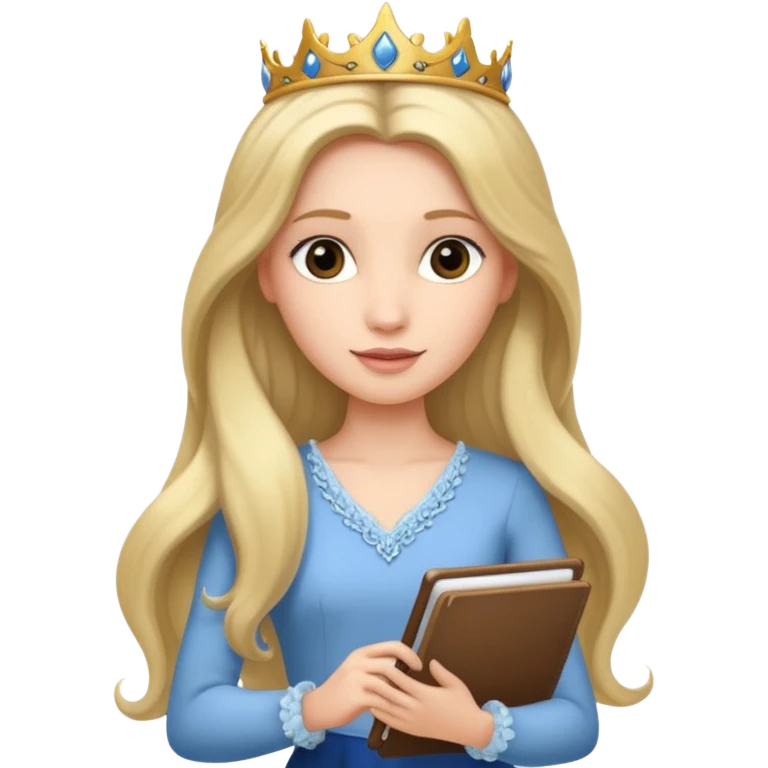 The princess holding a notepad emoji