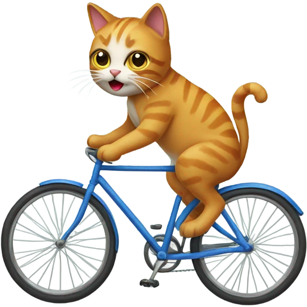 A cat on a bike emoji