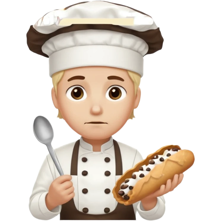 SAD SAD overworked pastry chef with cannoli emoji