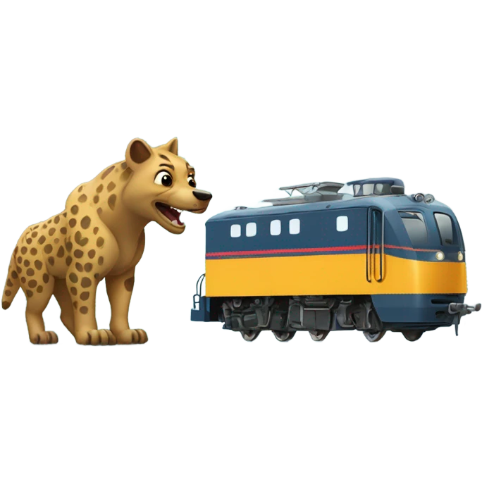 Strong locomotive Train handshaking hyena emoji