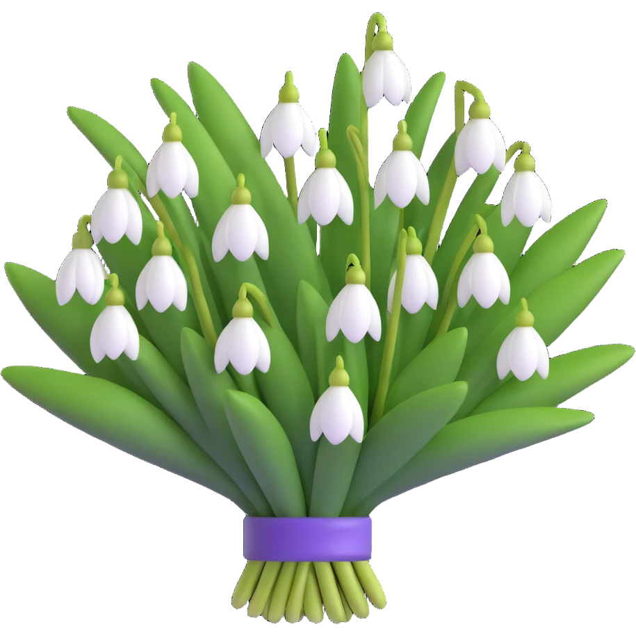 bouquet of snowdrop flowers emoji