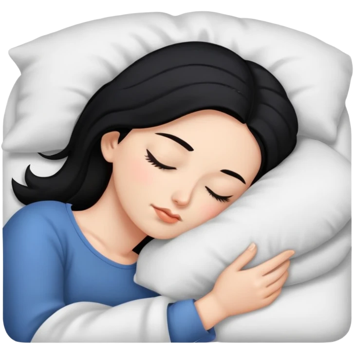mulher branca do cabelo preto e olhos castanhos escuro dormindo emoji