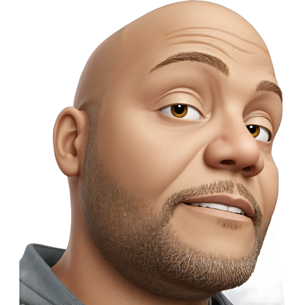 bald man with beard portrait emoji