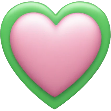 Pink and green heart emoji