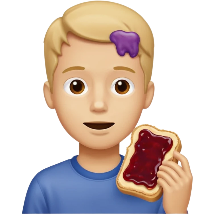 Boy eating peanut butter and jelly sandwich  emoji
