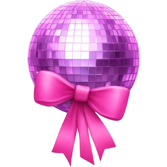 disco ball with pink bow emoji