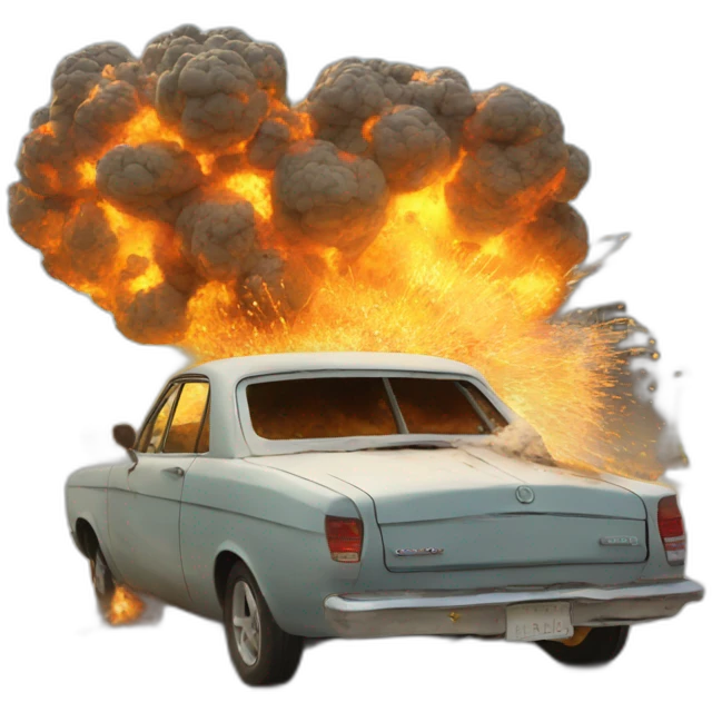 An exploding car emoji