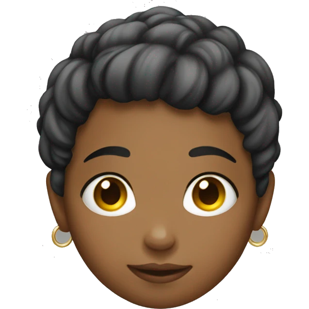 Short haired girl with 10 rings emoji