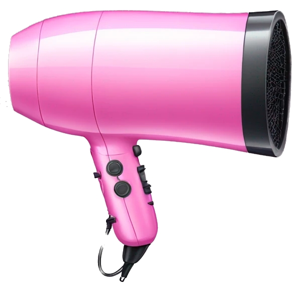 pink hair dryer emoji