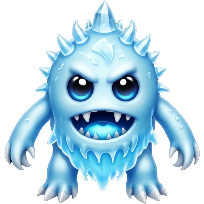 a scary creepy ice monster, eldritch ice monster, monster made of ice emoji
