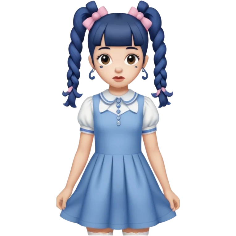 Melanie Martinez with split her ponytails with the k-12 dress emoji