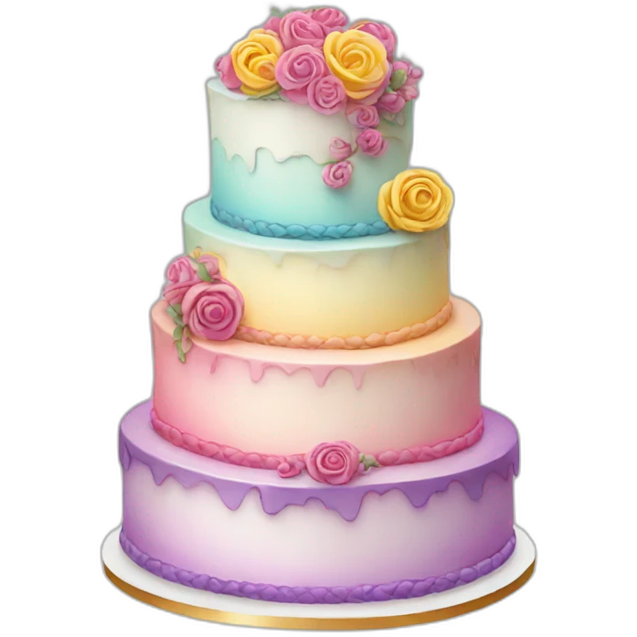 Colorful wedding cake emoji