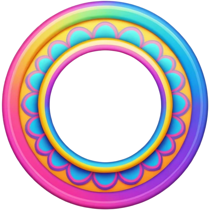 Psychedelic colored circle Border emoji