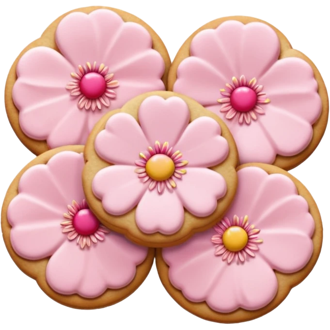 Cherry blossom shaped of a cookie emoji