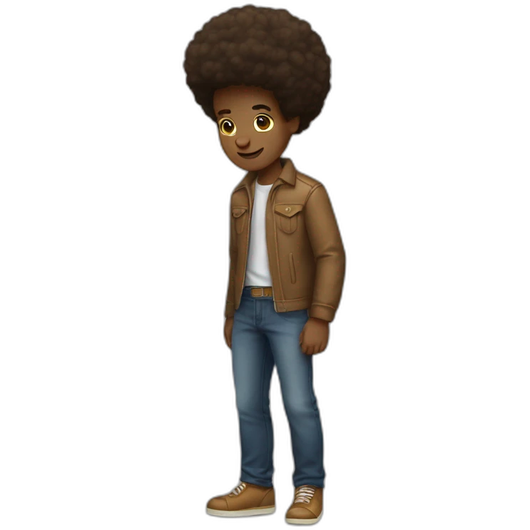 Garçon coup afro américain emoji