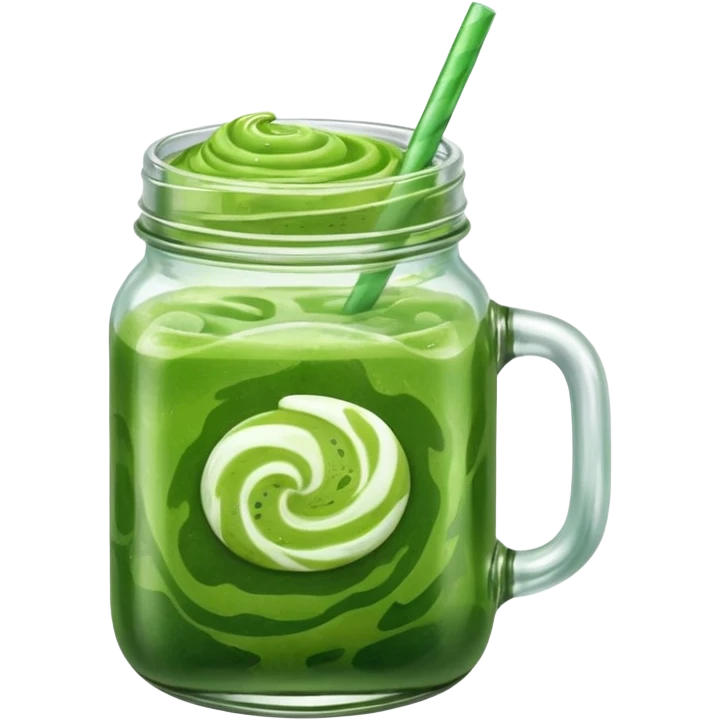 Iced matcha in a mason jar emoji