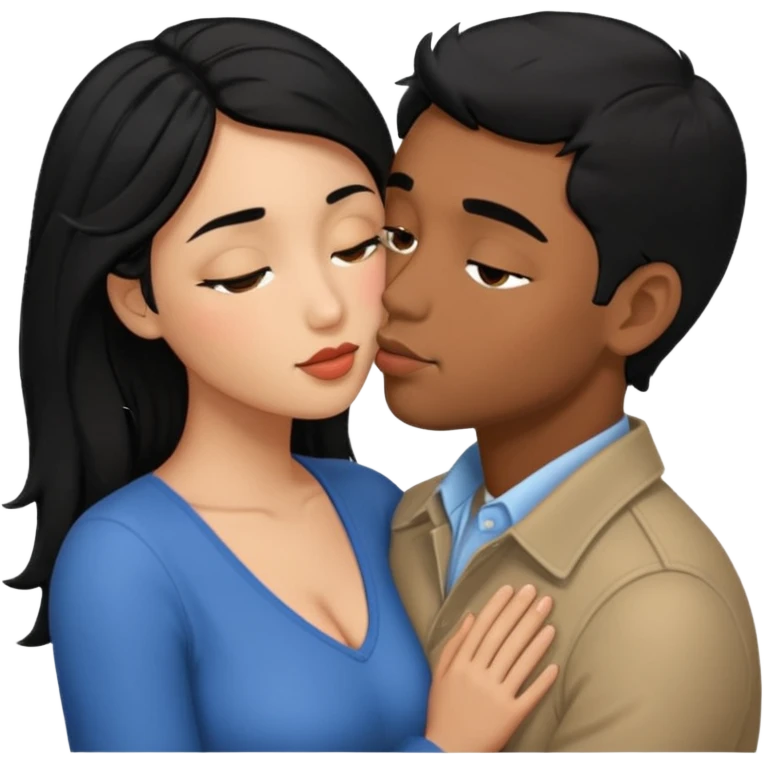 fully naked couple sex emoji man Kissing & holding boobs couple have black hair penis holding emoji