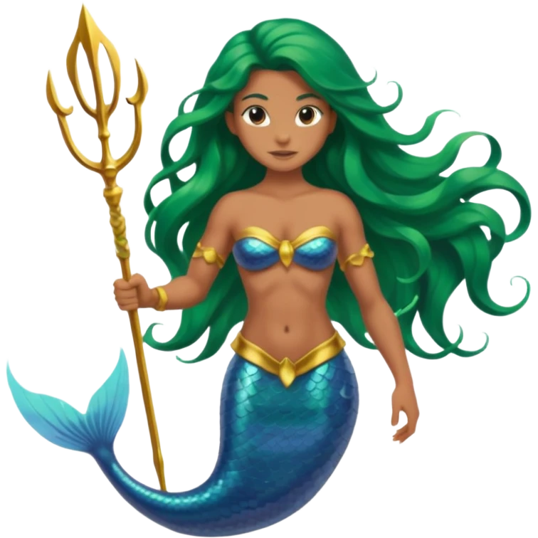 Mermaid with Trident – Warrior mermaid with weapon emoji