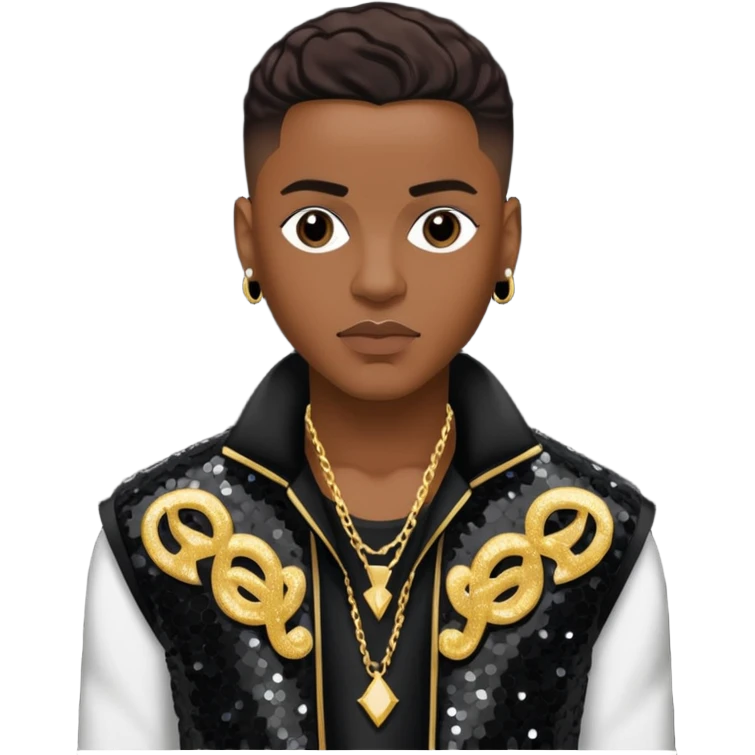 Cedric K-Ci Hailey from Jodeci/K-Ci & JoJo with dark brown, black sequin outfit emoji