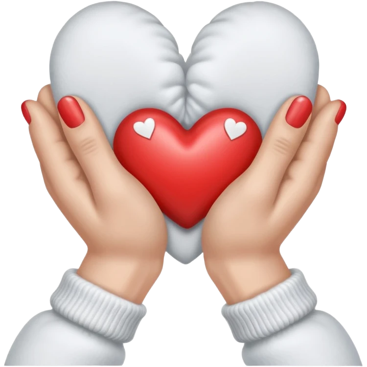 hands in mittens show a heart emoji